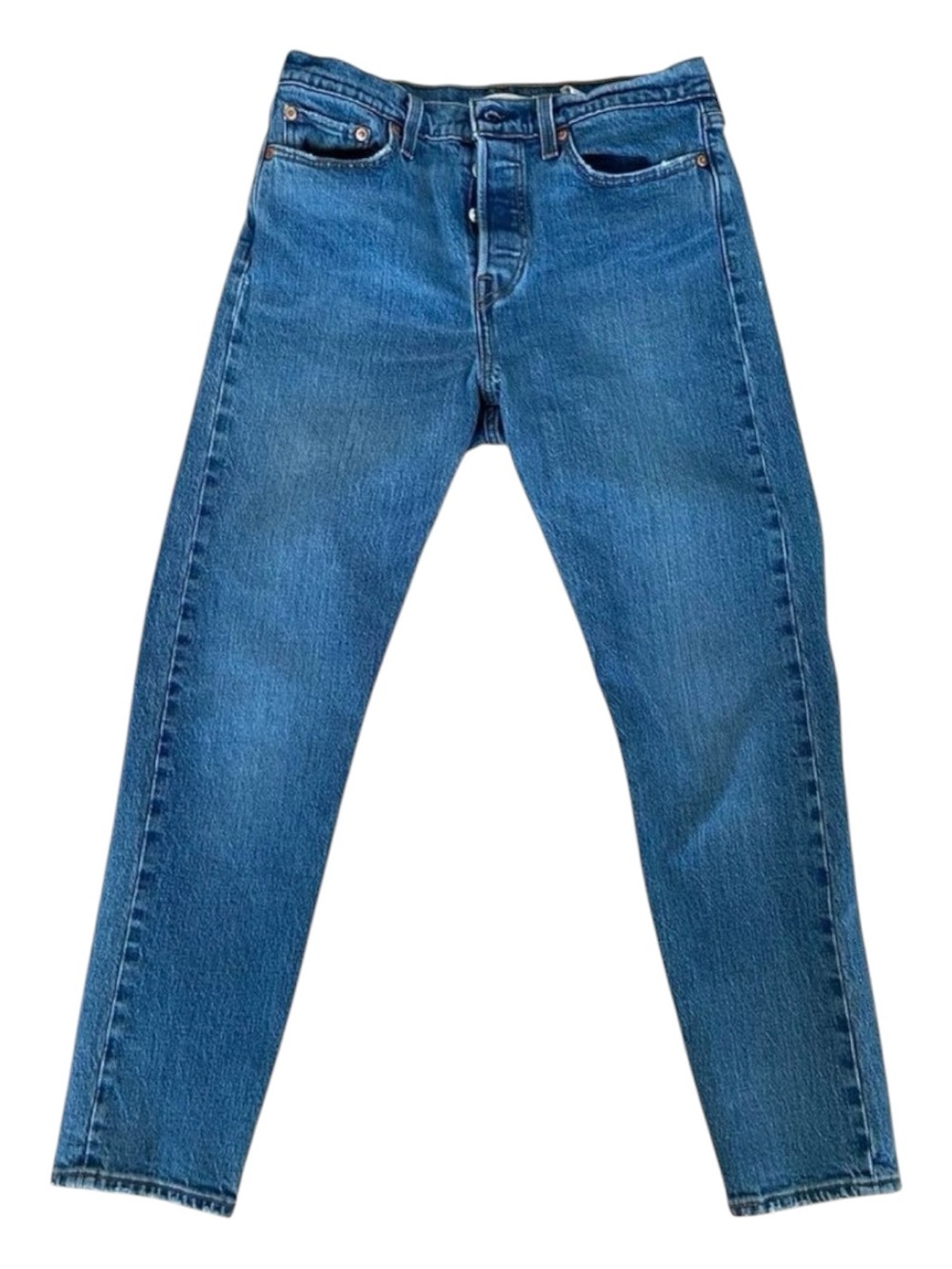 Premium Levis Wedgie jeans blue button fly high rise strong stretch denim mid 29